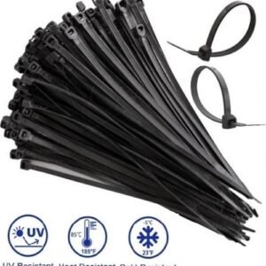 Noble 4.8 x 200mm Pack of 100 Black Nylon Cable Ties