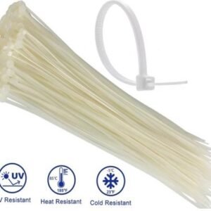 Noble 4.8 x 300mm Pack of 100 White Nylon Cable Ties